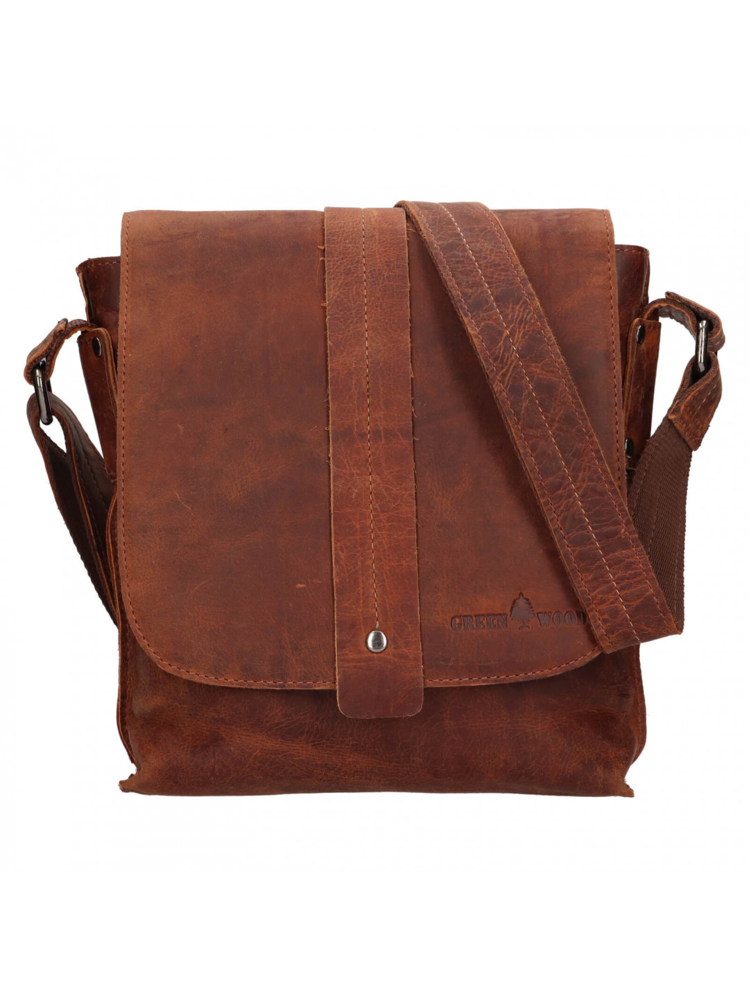 Pánská kožená taška přes rameno Greenwood Jake – hnědá